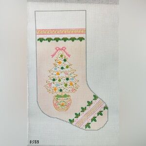 KC Needlepoint Rose Medallion Stocking Canvas